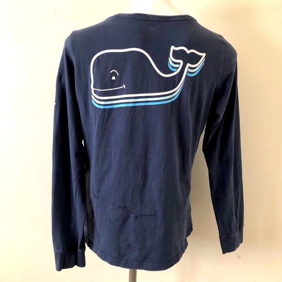 Vineyard Vines Tops - Vineyard Vines Stacked Whale Long Sleeve Tee Size Medium